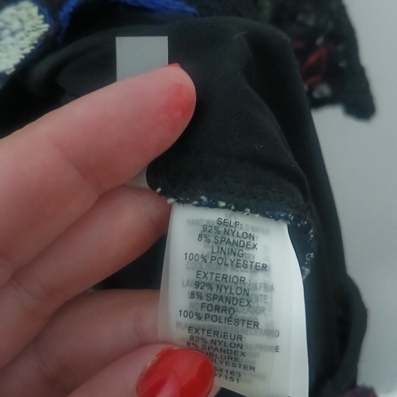 Guess Black Floral Midi Dress Embriodered Lace Size 14 - Picture 7 of 9